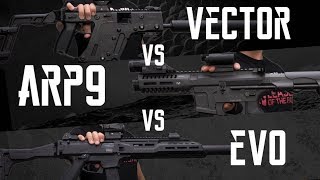 SMG SHOWDOWN Vector vs ARP9 vs EVO – RedWolf Airsoft RWTV [upl. by Ardet]