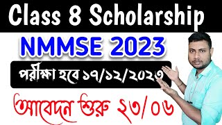 NMMSE Scholarship 2023  class 8 scholarship form fill up  National scholarship class 8 [upl. by Eillak]