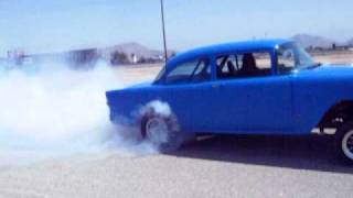 55 Chevy Gasser Burnout 2 [upl. by Noyr]