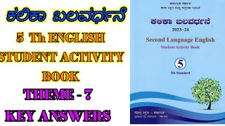 5th class English Student Activity Book key answer units 7  Kalika Balavardhane learneasilyhub [upl. by Gimpel431]