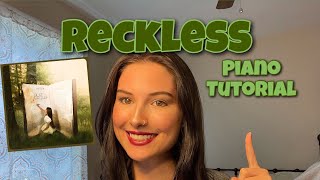 “Reckless” Madison Beer easy piano tutorial [upl. by Lehteb327]