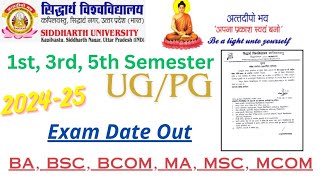 BABSCBCOM Exam Date 2024suksn UniversitySIDDHARTH UNIVERSITY Exam [upl. by Anilasor756]