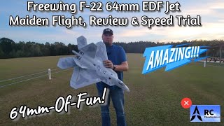 Freewing F22 64mm EDF Jet Maiden Flight amp Review [upl. by Geis]