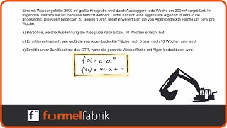 Exponentielles Wachstum und lineares Wachstum – Textaufgabe Baggersee – mit zwei GTRModellen [upl. by Atled817]