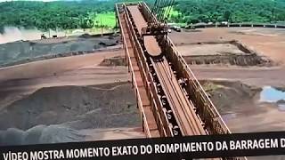 Exato momento em que a barragem de Brumadinho se rompe [upl. by Bores]