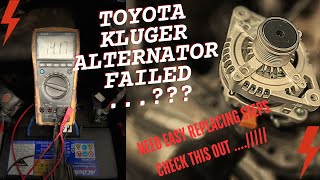 Toyota Kluger Alternator test and replace [upl. by Thacker523]