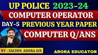 UP Police Computer Operator Previous Year Question Paper  UP Police SI ASI Computer Paper  Day5 [upl. by Dahcir]