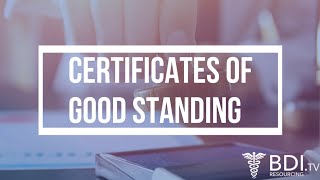 Certificates of Good Standing  BDI Resourcing [upl. by Caralie]