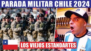 ARGENTINO SE EMOCIONA con HIMNO LOS VIEJOS ESTANDARTES 2024  PARADA MILITAR CHILE [upl. by Eiramnaej115]