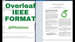 How to make Affiliations IEEE format for overleaf and IEEE format for latex [upl. by Idnil]