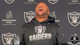 ANTONIO PIERCE “RAAAAAAIIDDDERRRRSSS” FINISHES WITH A BANG AT FINAL PRESS CONFERENCE OF SEASON [upl. by Uhthna]