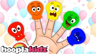 HooplaKidz Balloon Finger Family Song  Fun Kids Songs [upl. by Noxin320]