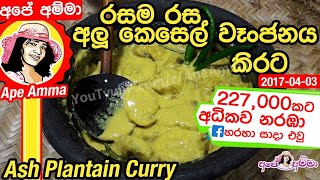 ✔ අලු කෙසෙල් වෑංජනය කිරට  Alu kesel kirata  Ash plantain curry recipe by Apé Amma [upl. by Merrie]