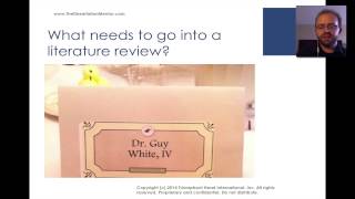 How to Write a Literature Review  Dr Guy E White [upl. by Oninrutas]