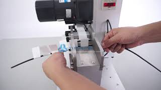 Semiauto Lable Folding Machine for Wire and Cable Wire Flag Label Applicator [upl. by Aneelehs]