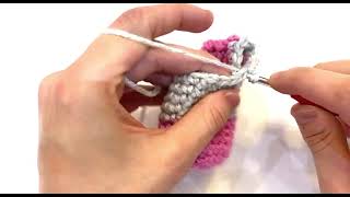 5 of 7 Crochet Christmas Stocking Tree Ornament Video [upl. by Tereb]