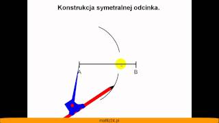 Symetralna odcinka  Konstrukcja  Matfiz24pl [upl. by Naejamron659]