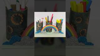 Easy DIY Cardboard Pen amp Pencil Desk Organizer ytshorts diyshorts [upl. by Mirth356]