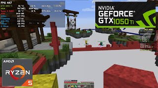 Minecraft GTX 1050 Ti  Ryzen 5 3600X 1080p [upl. by Lambard]