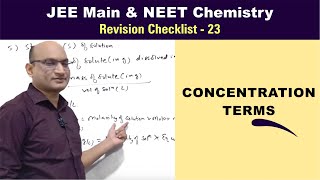 Concentration Terms  Mole Concept  Revision Checklist 23 for JEE amp NEET Chemistry [upl. by Xavler798]