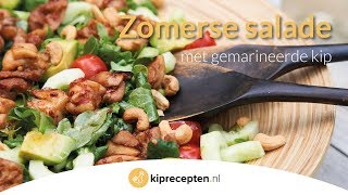 Zomerse salade met gemarineerde kip  Kipreceptennl Makkelijk en snel klaar [upl. by Ziagos]