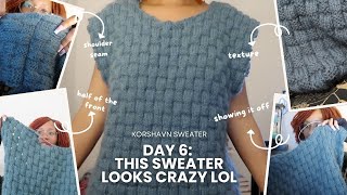 day 6 of knitting an oversized textured sweater in 7 days  daily vlog [upl. by Gage471]