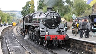 NYMR Sep2022  73156 putting on a show departing Grosmont [upl. by Lebam]