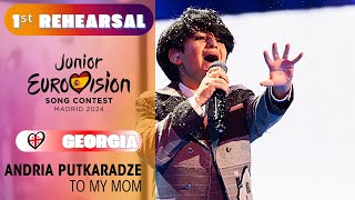 🇬🇪 Andria Putkaradze  To My Mom  1ST REHEARSAL Georgia Junior Eurovision 2024 [upl. by Seftton]