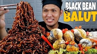 Black Bean Noodles  Duck Embryo Balut Mukbang ASMR [upl. by Ardnohs]