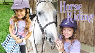 Horse Riding Lesson at New Stables  Crazy8Family [upl. by Alyat903]