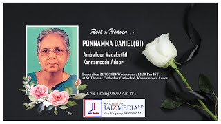 Ponnamma Daniel 81Funeral Service  Amballoor VadakethilKannamcodeAdoor  Live [upl. by Xam384]