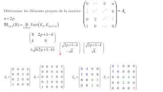Elements propres dune matrice antidiagonale  penser à une décomposition en sousespaces stables [upl. by Emile509]