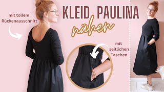 🧵schlichtes Kleid nähen mit traumhaftem Rückenausschnitt  Kleidung nähen lernen [upl. by Adler]