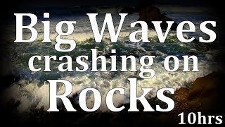 10hrs Waves Crashing on Rocks quotSleep Soundsquot ASMR [upl. by Ynnij]