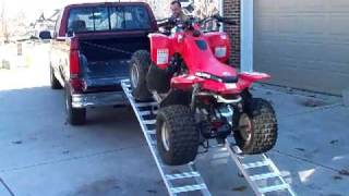 One Man EZ Load  loads an ATV onto a pickup truck [upl. by Ellimac844]