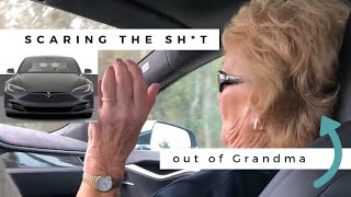 GRANDMA’S REACTION TO TESLA LAUNCH  060 In 28 Seconds [upl. by Haidebej880]