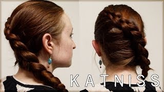 Hunger Games Hair Tutorial  Katniss Games Braid [upl. by Enytnoel]