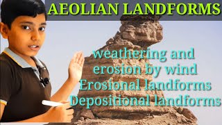 Aeolian landforms weathering and erosion by the wind Erosional LandformsDepositional almdforms [upl. by Cochran]