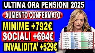 🚨UFFICIALE Aumento Pensioni 2025 e Nuova Quattordicesima  Vedi data di pagamento [upl. by Yblek918]