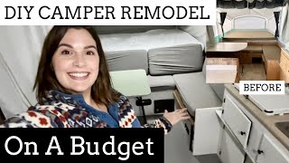 POP UP CAMPER REMODEL ON A BUDGET  DIY REMODELING MY CAMPER AND SAVING MONEY THE SIMPLIFIED SAVER [upl. by Aileon]