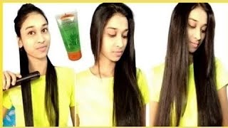 हिंदी Hair Straightening With Philips Hair Straightener  Using Aloe Vera Gel [upl. by Noiramed]