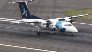 Madeira Airport SATA Air Açores TakeOff to Porto Santo [upl. by Nyleve]