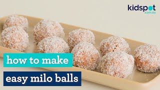 Nobake Milo balls  Easy kids recipes  Kidspot [upl. by Ibrek523]