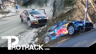 WRC Monte Carlo 2023  HUGE CRASH  MISTAKES  FLATOUT [upl. by Ardaid896]