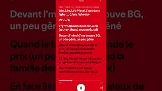 Ninho Tout en GUCCI song pourtoi viralvideo spotify lyrics parole playback musicshorts [upl. by Elbas]