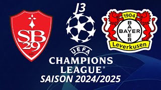 Stade Brestois vs Bayer Leverkusen Ligue des Champions 20242025 3ème journée [upl. by Leal752]