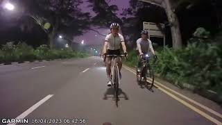 Cyclist crash  Other Cyclists overtaking dangerously  April 16 2023 643am Singapore Time [upl. by Portingale]