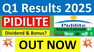 PIDILITE INDUSTRIES Q1 results 2025  PIDILITE results today  PIDILITE INDUSTRIES Share News [upl. by Neerahs]