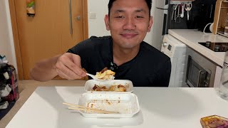 Asian man eats rice with dishes yet again [upl. by Nauqyaj]