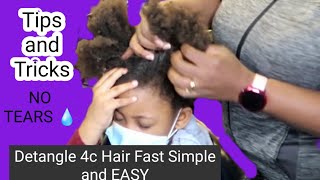 How To Properly Detangle 4c Hair for TENDER HEADED kids DETAILED Hairstylist detangles [upl. by Ruvolo]